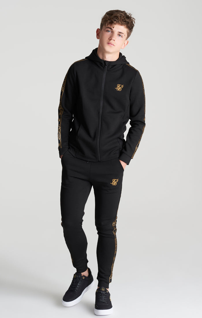 Load image into Gallery viewer, Boys Black Poly Taped Tracksuit