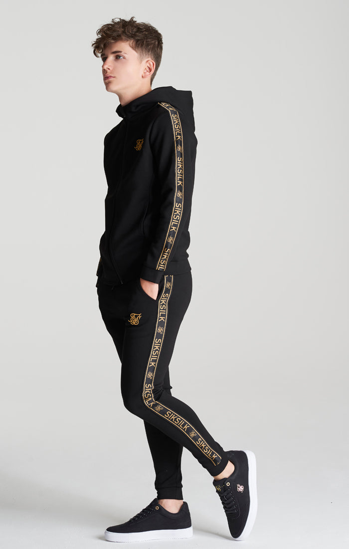 Load image into Gallery viewer, Boys Black Poly Taped Tracksuit (1)