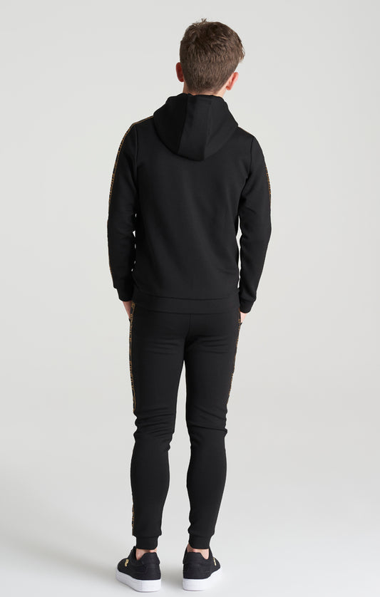 Boys Black Poly Taped Tracksuit