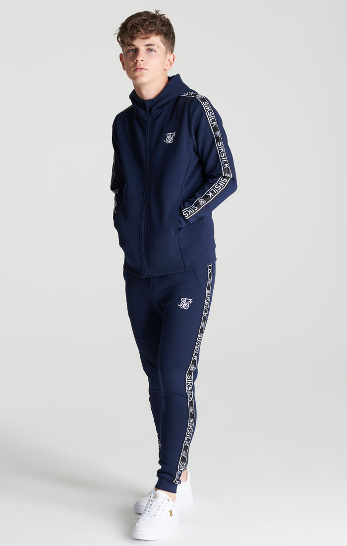 Load image into Gallery viewer, Boys Navy Poly Taped Tracksuit