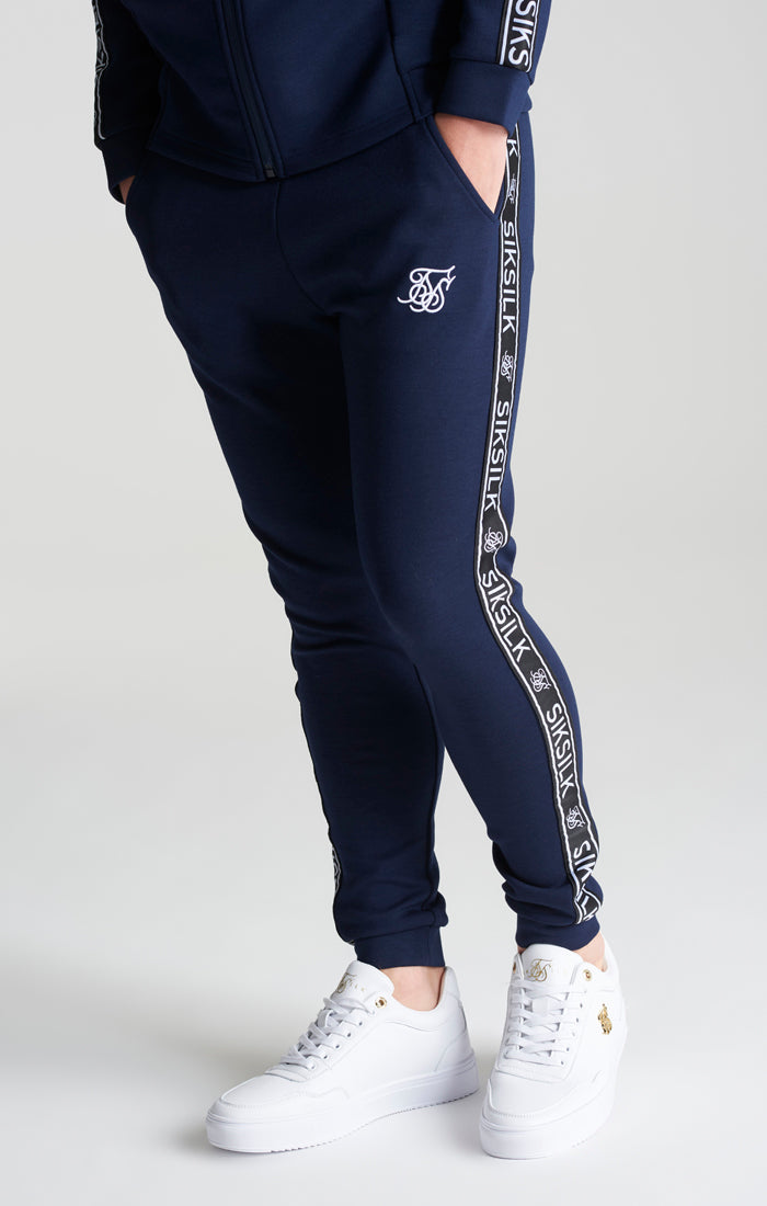 Load image into Gallery viewer, Boys Navy Poly Taped Tracksuit (8)