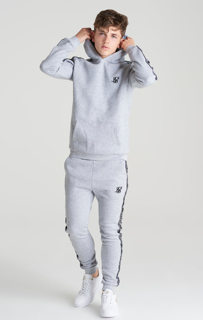 Load image into Gallery viewer, Boys Grey Marl Fleece Taped Tracksuit