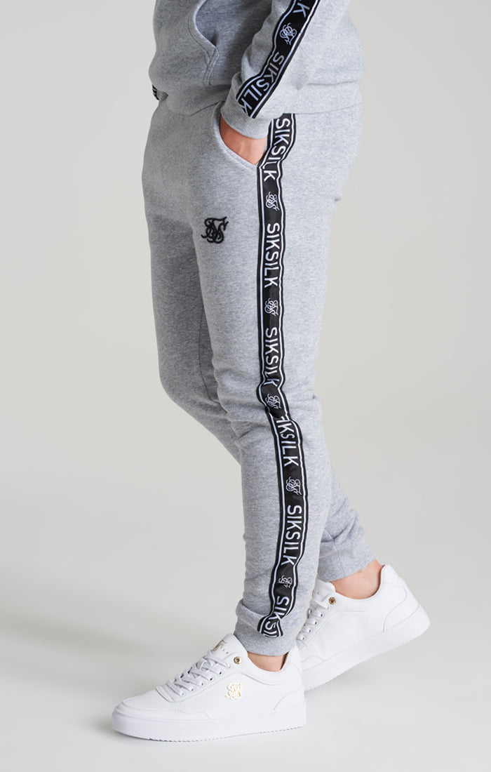 Load image into Gallery viewer, Boys Grey Marl Fleece Taped Tracksuit (9)