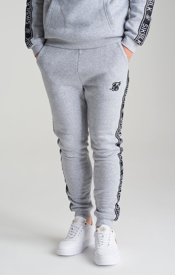 Load image into Gallery viewer, Boys Grey Marl Fleece Taped Tracksuit (8)
