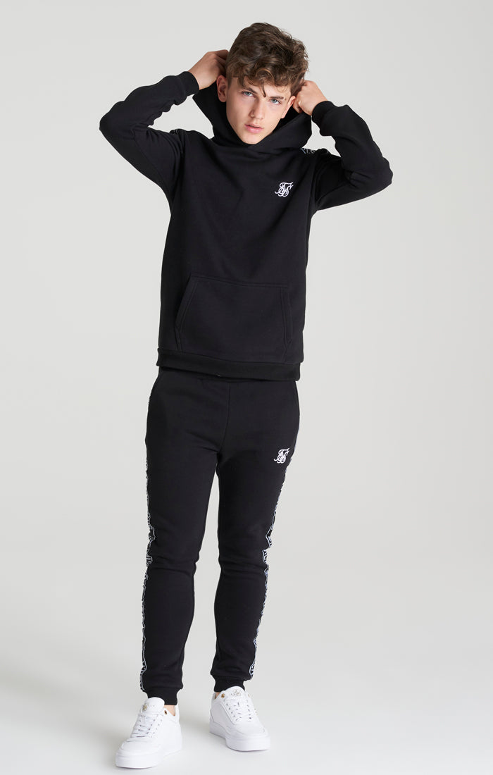 Load image into Gallery viewer, Boys Black Fleece Taped Tracksuit
