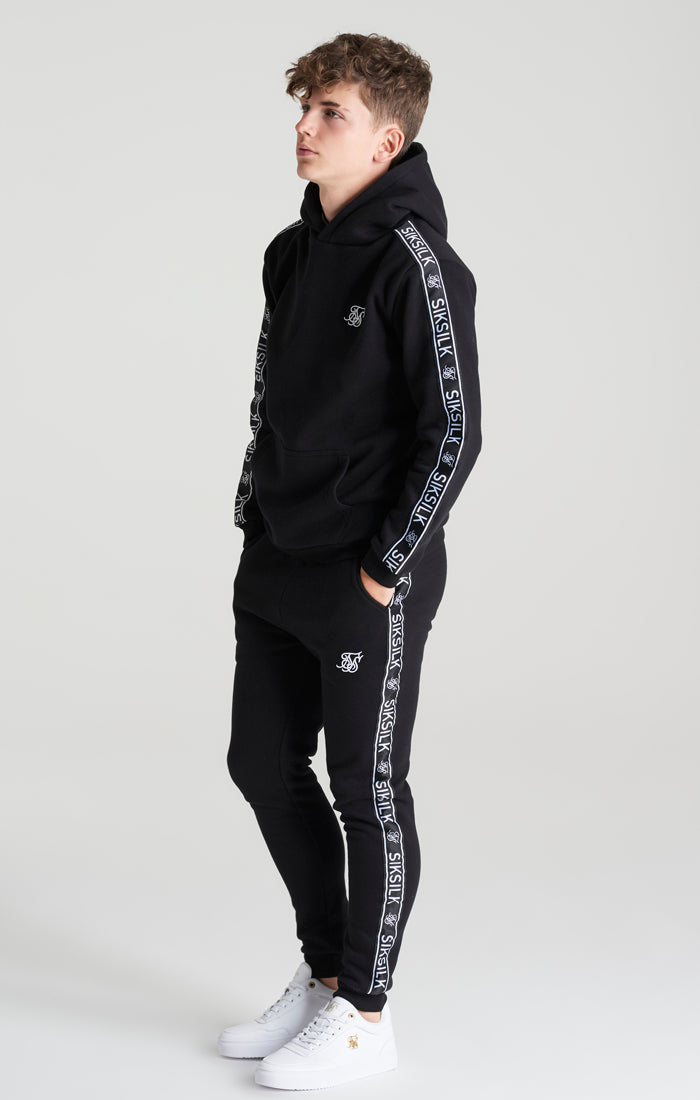 Load image into Gallery viewer, Boys Black Fleece Taped Tracksuit (1)