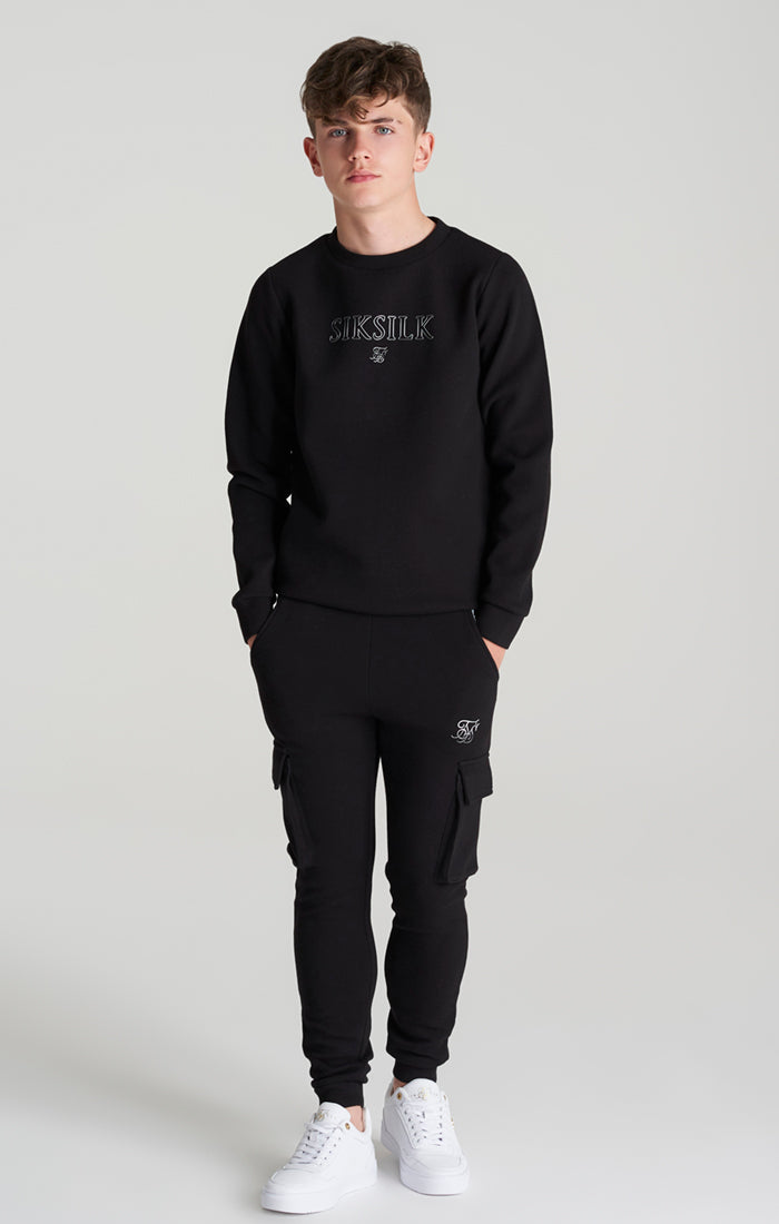 Load image into Gallery viewer, Boys Black Borg Crew Sweater (1)
