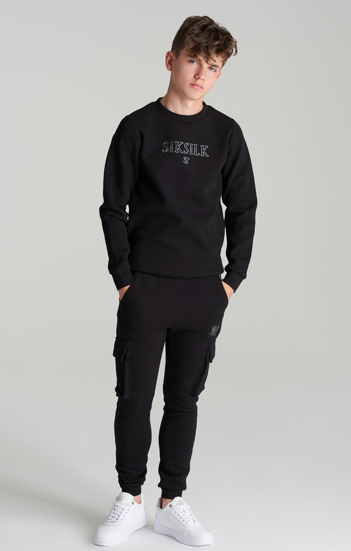 Load image into Gallery viewer, Boys Black Borg Crew Sweater (4)