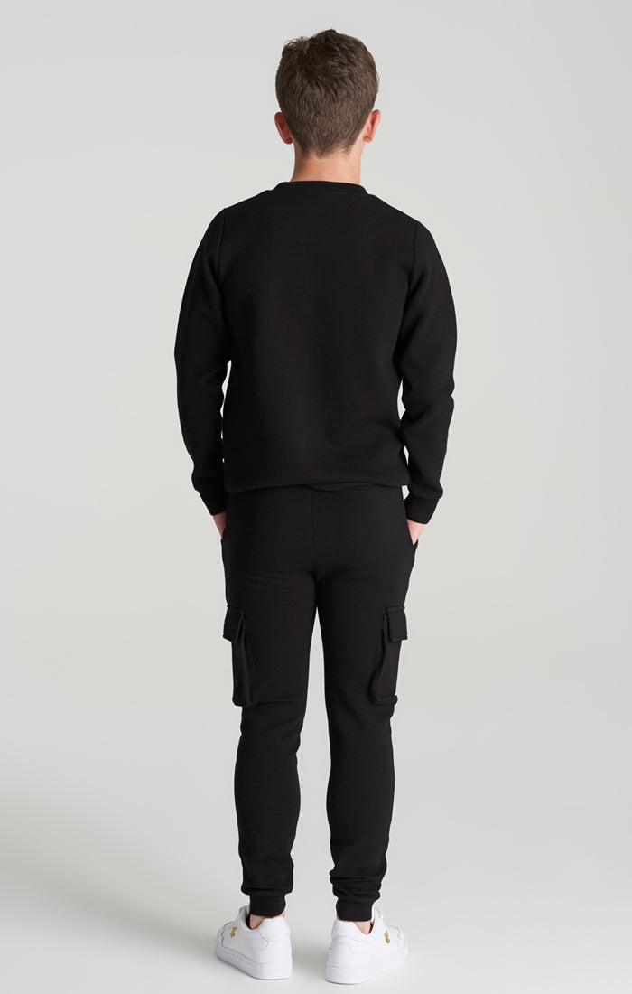 Load image into Gallery viewer, Boys Black Borg Crew Sweater (2)