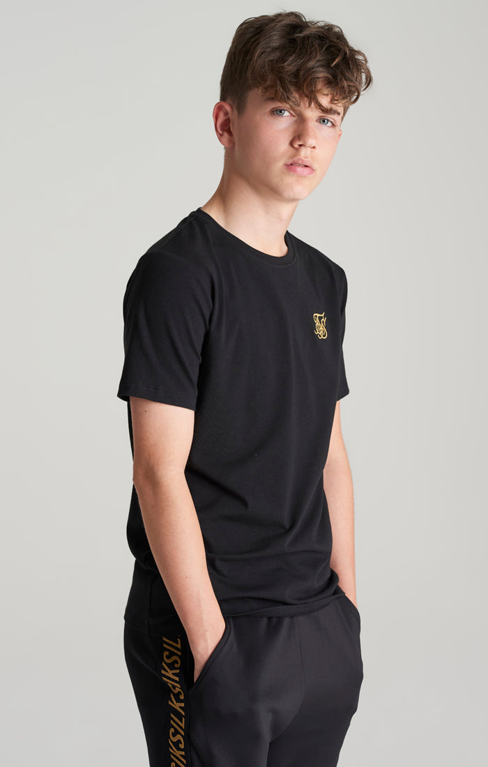Load image into Gallery viewer, Boys Black Logo Short Sleeve T-Shirt (1)