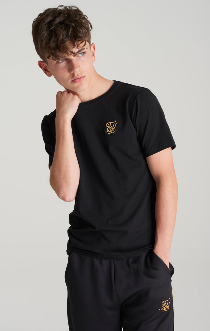 Load image into Gallery viewer, Boys Black Logo Short Sleeve T-Shirt