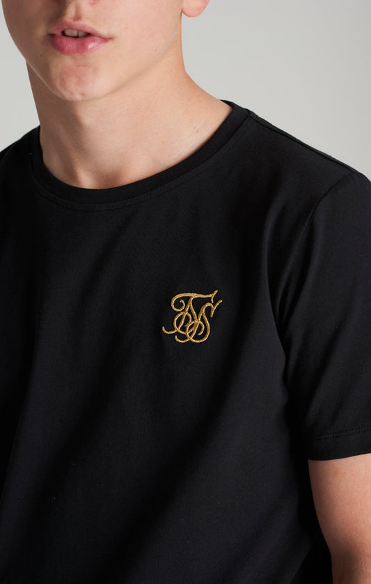 Boys Black Logo Short Sleeve T-Shirt