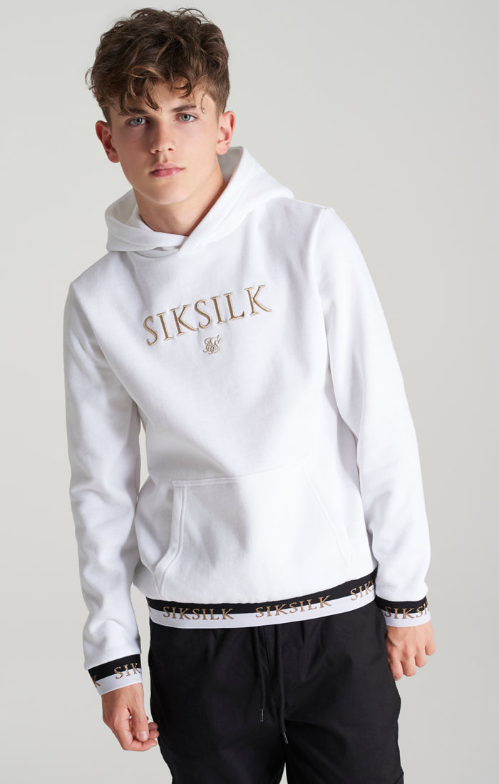 Load image into Gallery viewer, Boys White Taped Overhead Hoodie