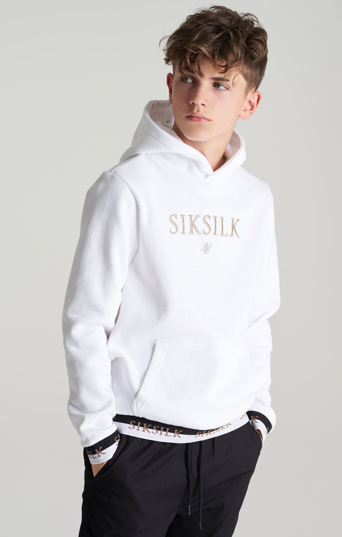Load image into Gallery viewer, Boys White Taped Overhead Hoodie (1)