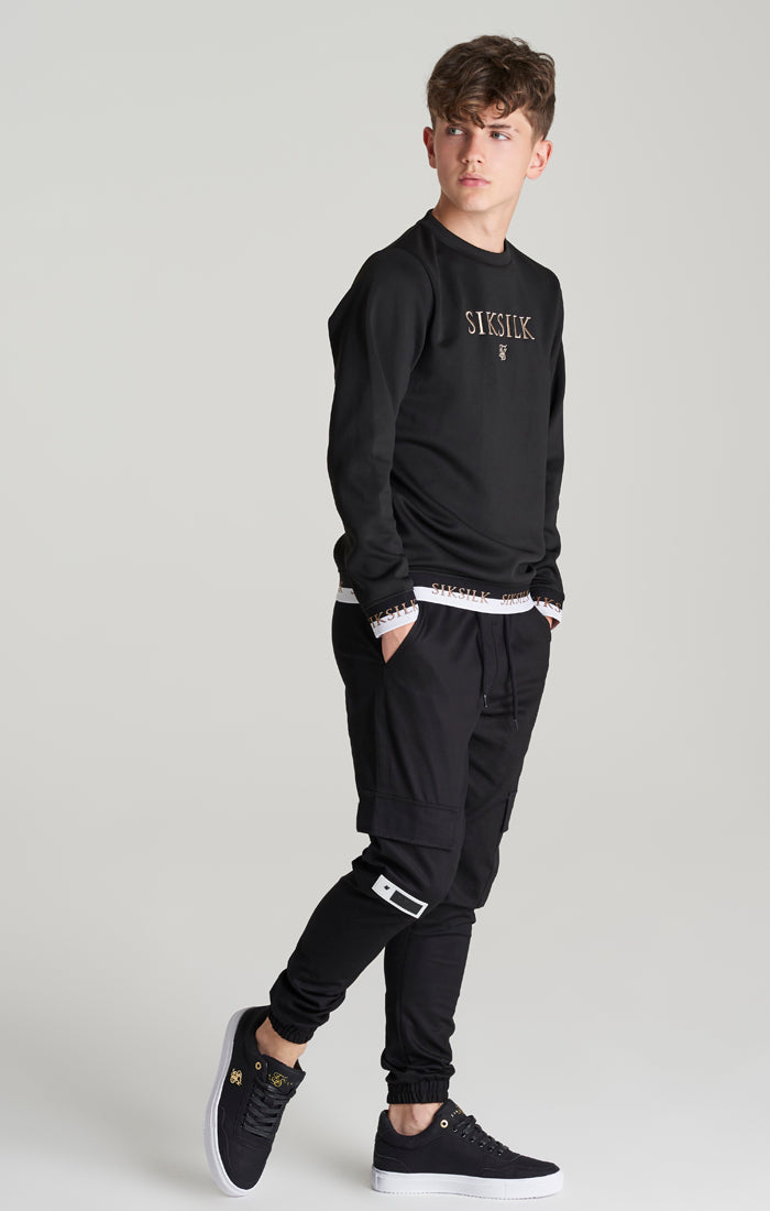 Load image into Gallery viewer, Boys Black Cargo Pant (1)