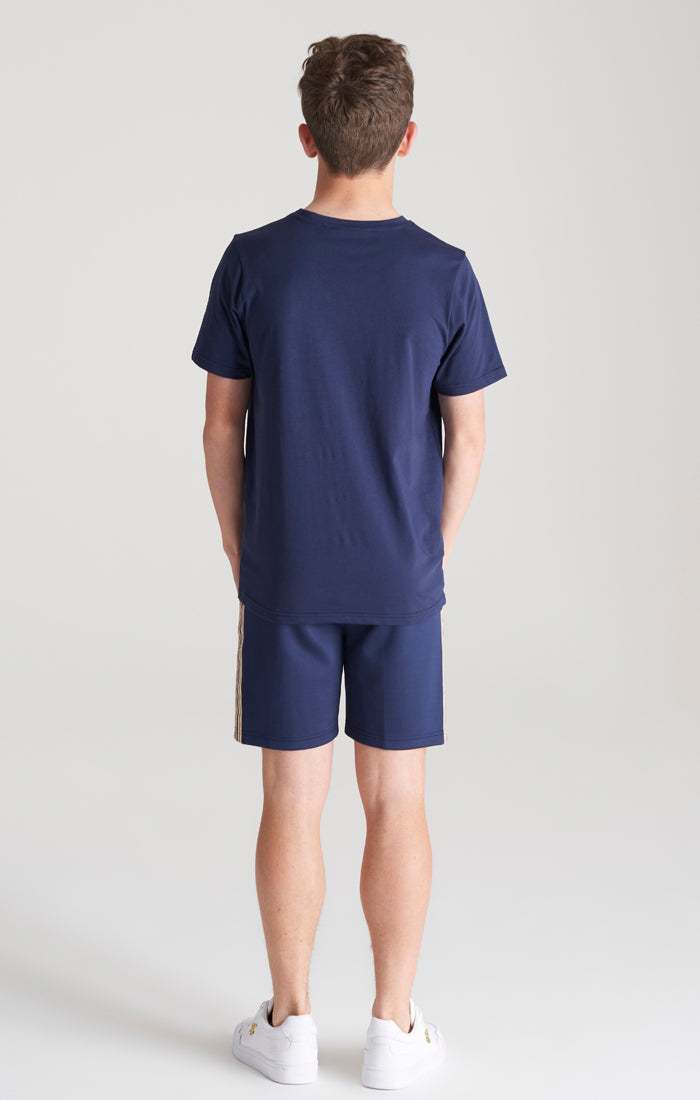 Load image into Gallery viewer, Boys Navy Taped Pleated Short (5)
