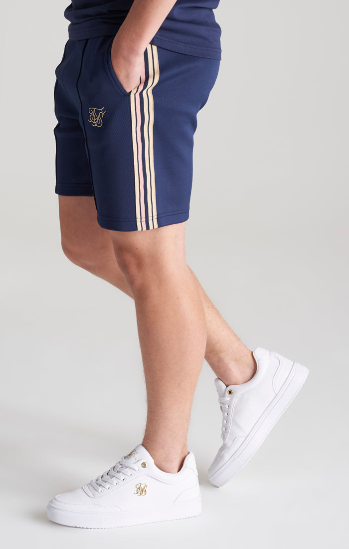 Load image into Gallery viewer, Boys Navy Taped Pleated Short