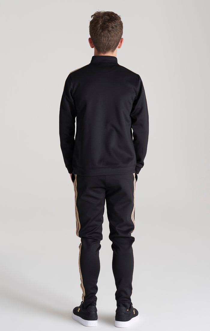 Load image into Gallery viewer, Boys Black Taped Zip Thru Funnel Neck (5)