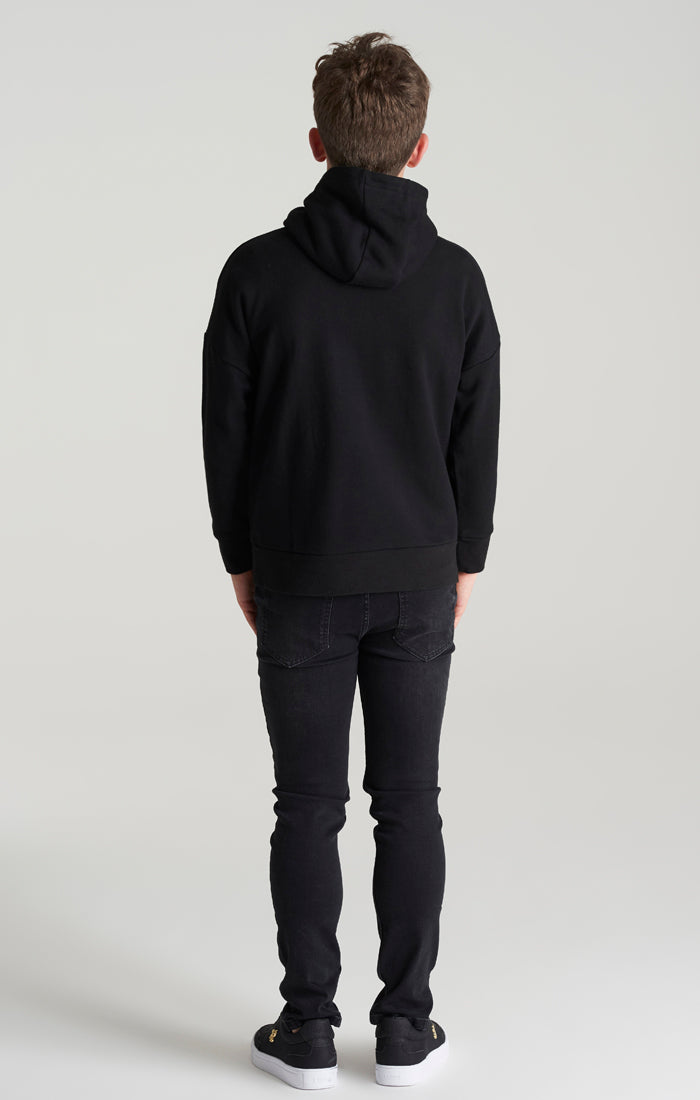 Load image into Gallery viewer, Boys Black Relaxed Fit Hoodie (6)