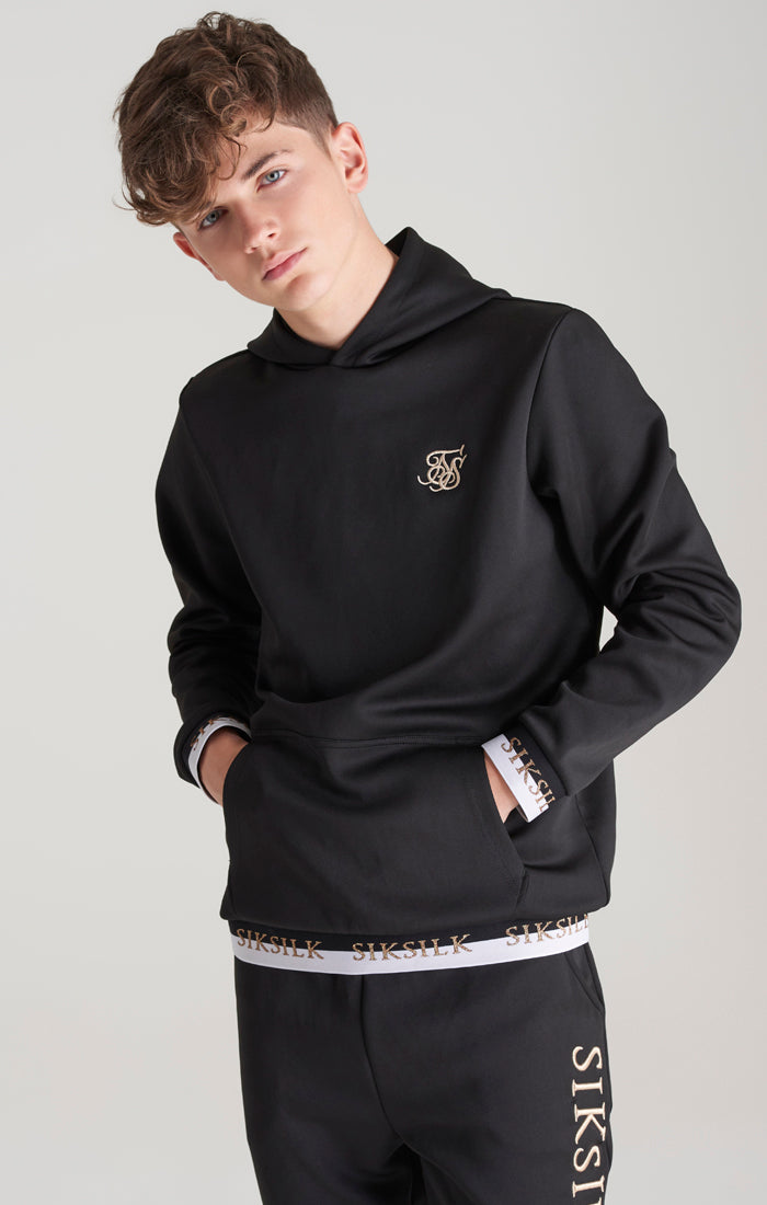 Load image into Gallery viewer, Boys Black Taped Overhead Hoodie (3)
