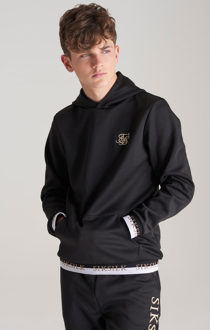 Load image into Gallery viewer, Boys Black Taped Overhead Hoodie