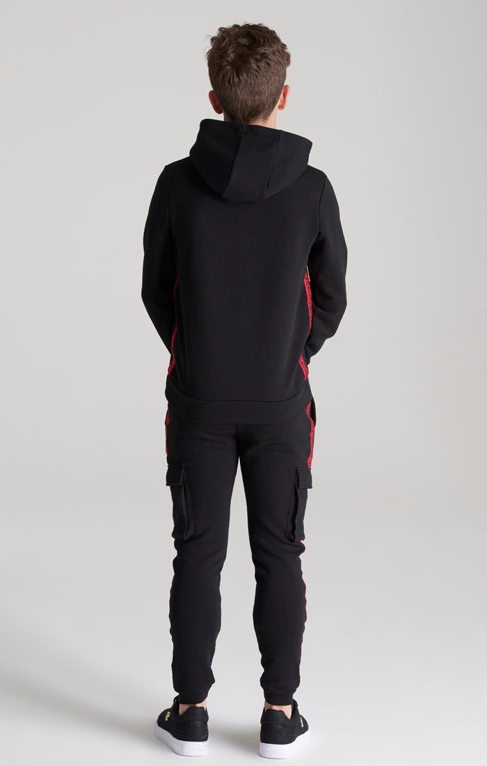 Load image into Gallery viewer, Boys Black Taped Overhead Hoodie (7)
