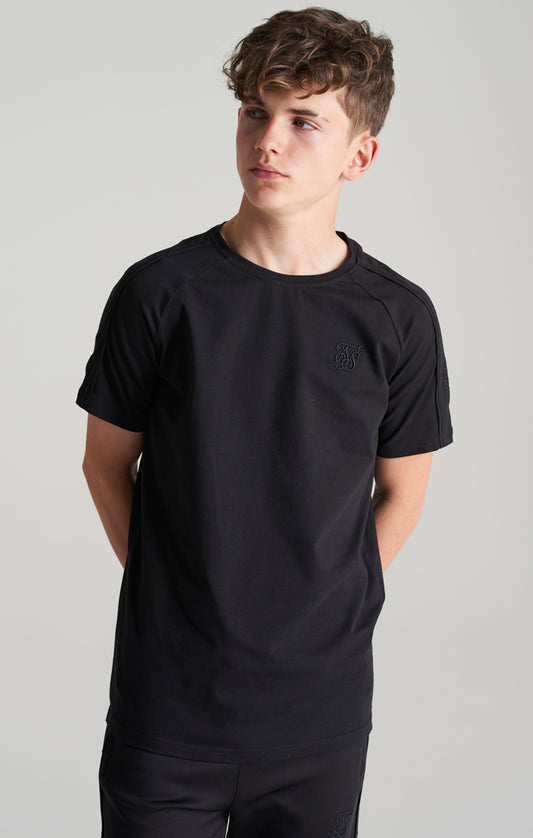 Boys Black Panelled T-Shirt
