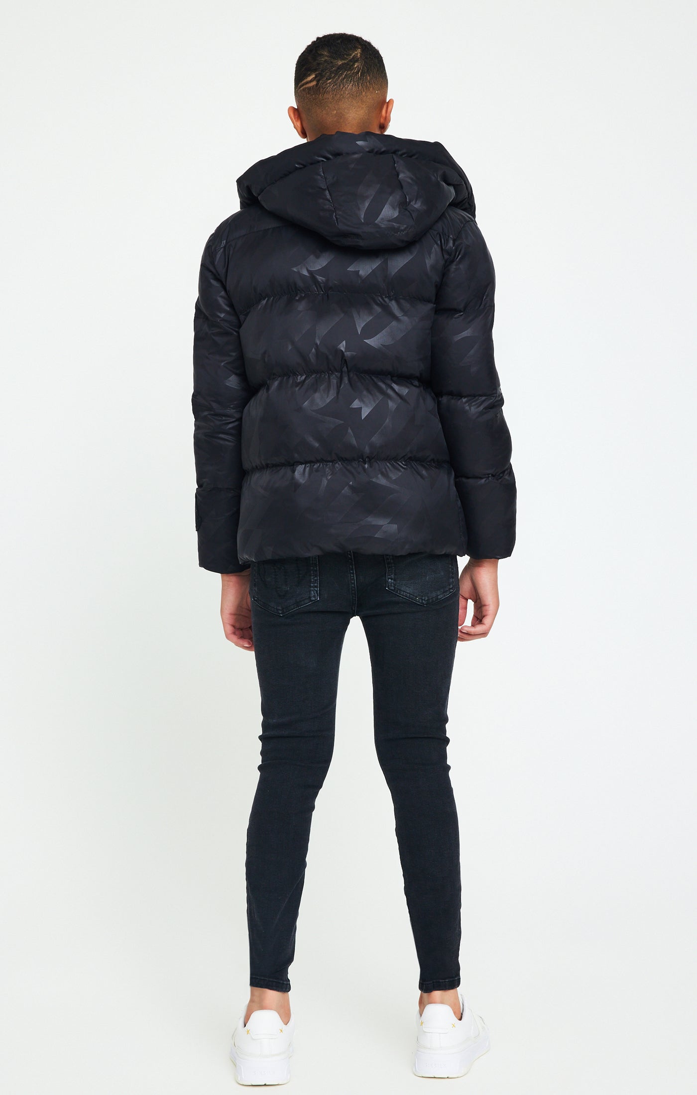Load image into Gallery viewer, Boys Messi x SikSilk Black Detachable Hood Puffer Jacket (5)