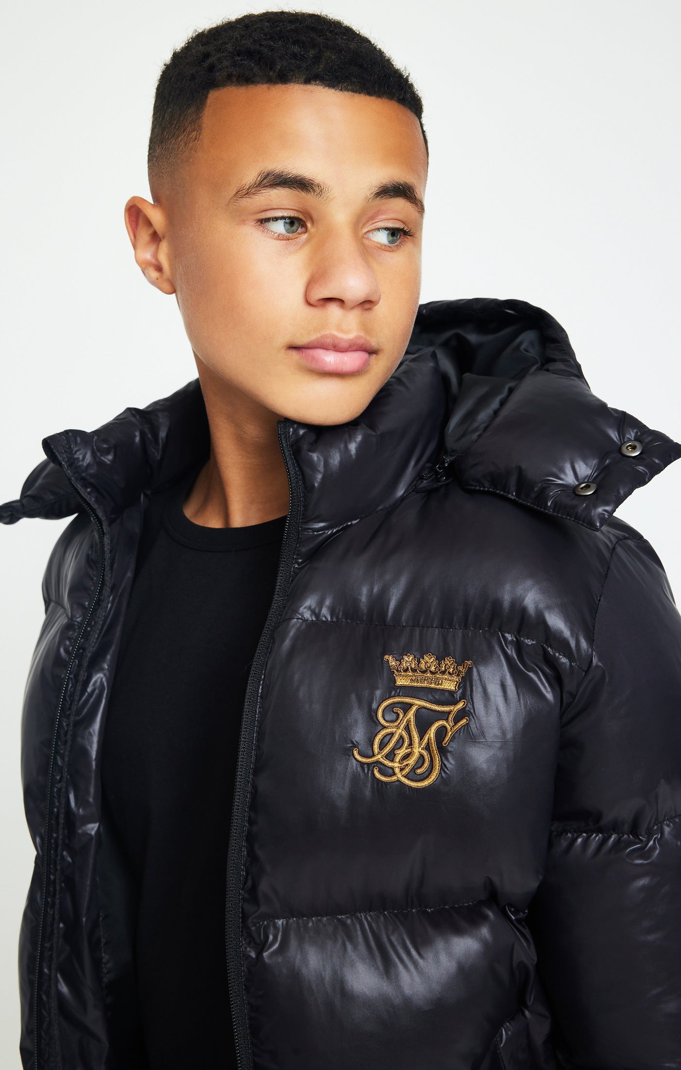 Load image into Gallery viewer, Boys Messi x SikSilk Black Bubble Jacket (1)