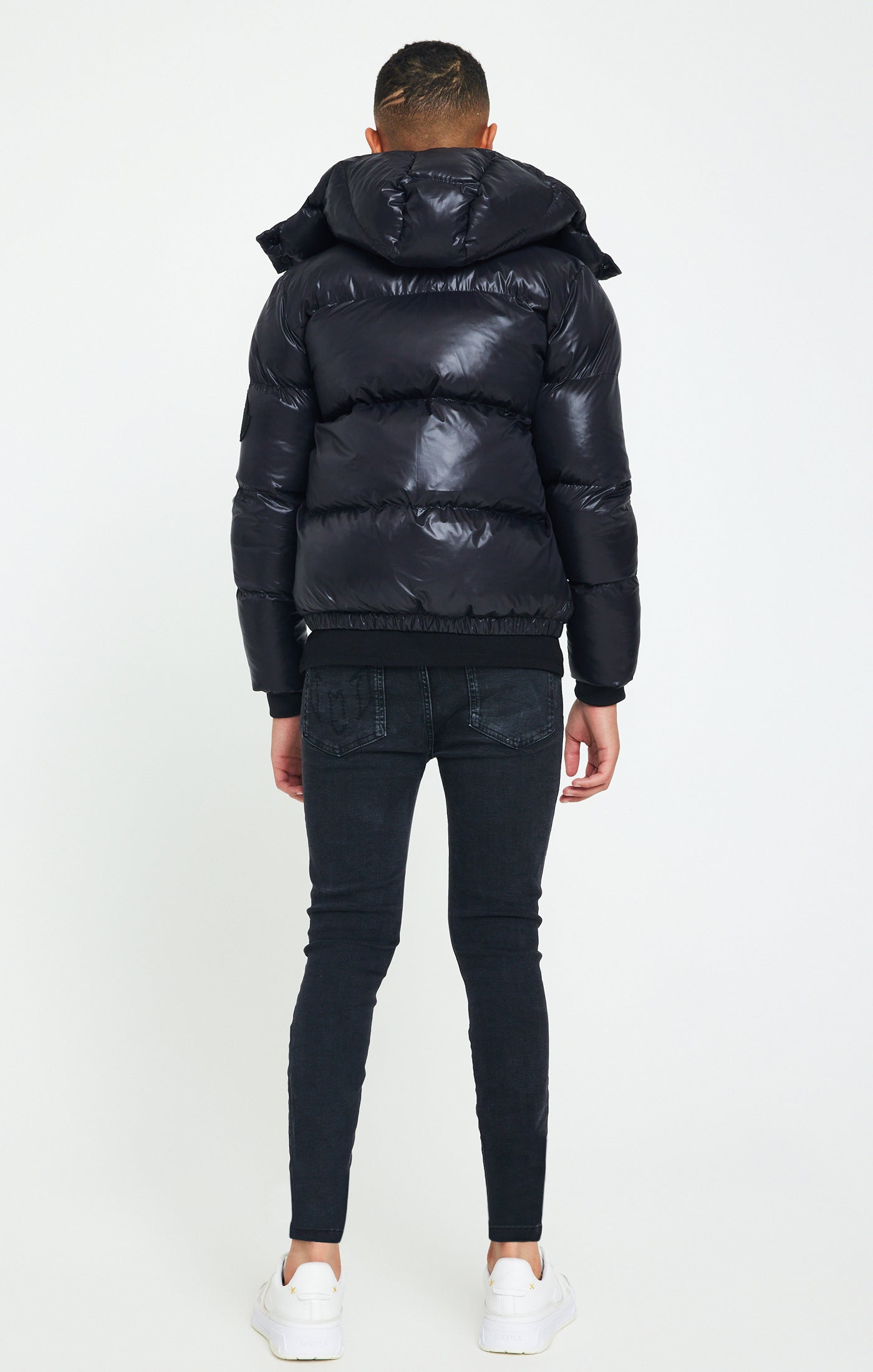 Load image into Gallery viewer, Boys Messi x SikSilk Black Bubble Jacket (4)