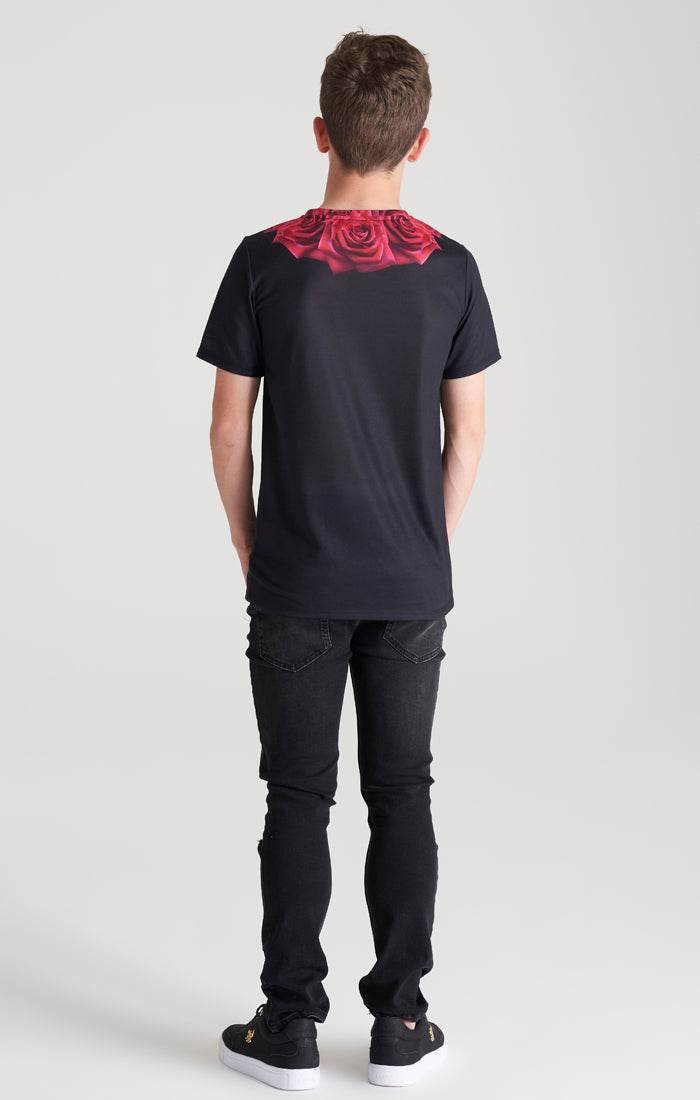 Load image into Gallery viewer, Boys Black Rose T-Shirt (5)