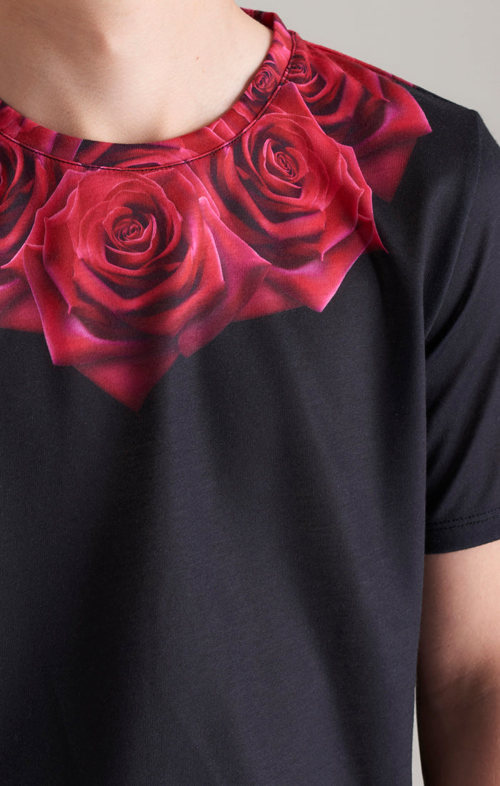 Load image into Gallery viewer, Boys Black Rose T-Shirt (2)