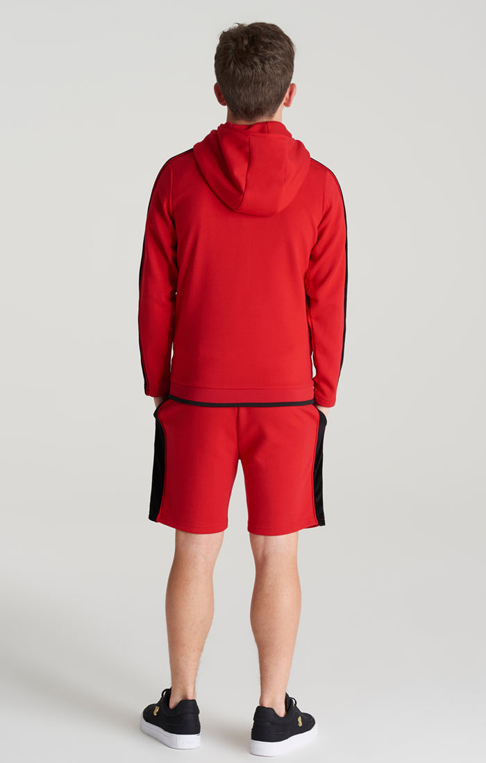 Load image into Gallery viewer, Boys Red Panelled Zip Thru Hoodie (3)