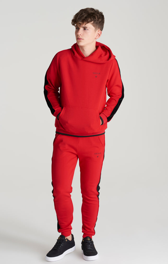 Load image into Gallery viewer, Boys Red Panelled Overhead Hoodie (4)