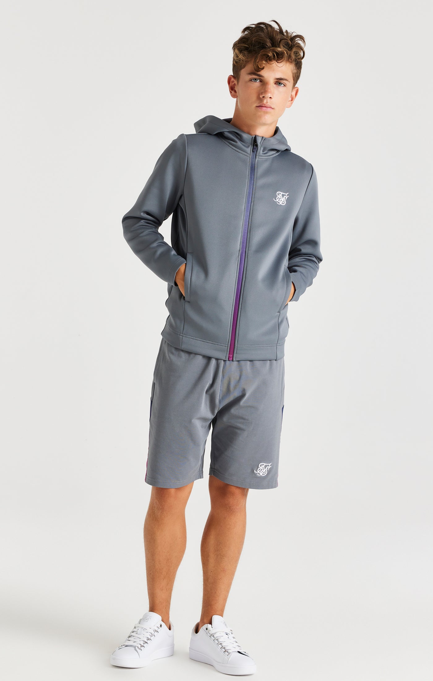 Load image into Gallery viewer, SikSilk Navigate Fade Zip Through - Grey (2)