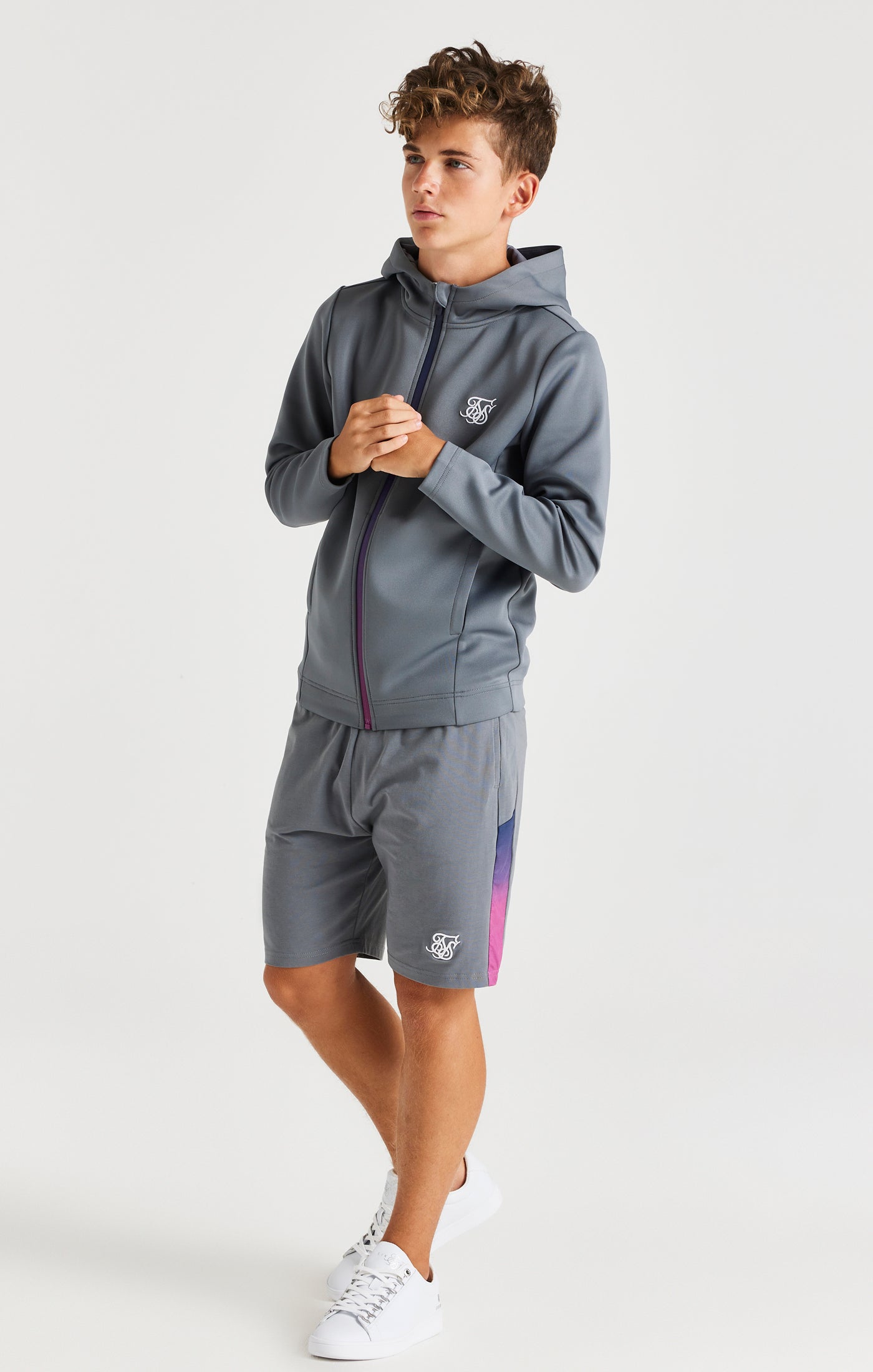 Load image into Gallery viewer, SikSilk Navigate Fade Zip Through - Grey (3)