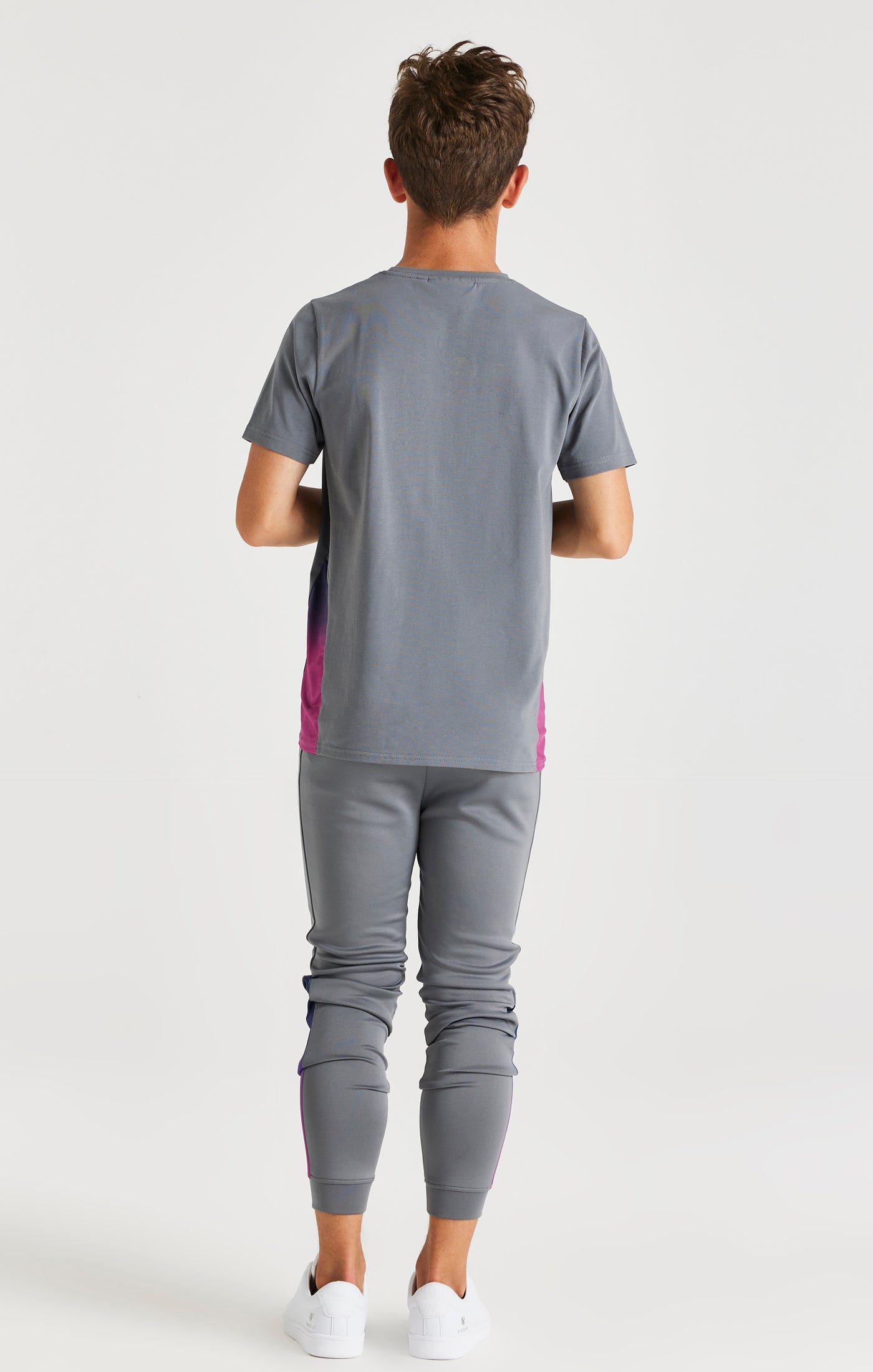 Load image into Gallery viewer, Boys Grey Fade Side Panel T-Shirt (4)
