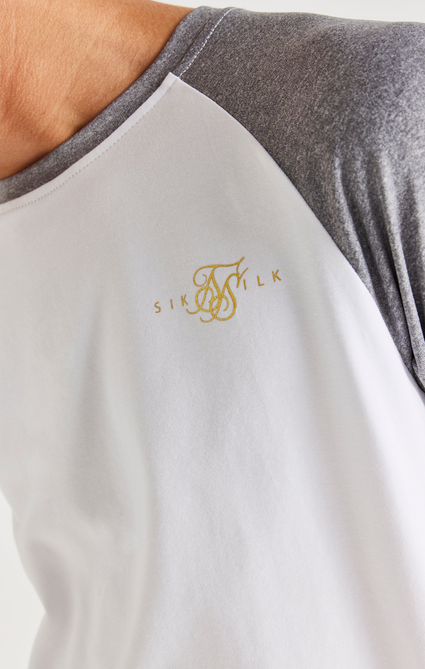 Load image into Gallery viewer, SikSilk Scope Signature Tape Tech Tee - White &amp; Grey Marl (1)