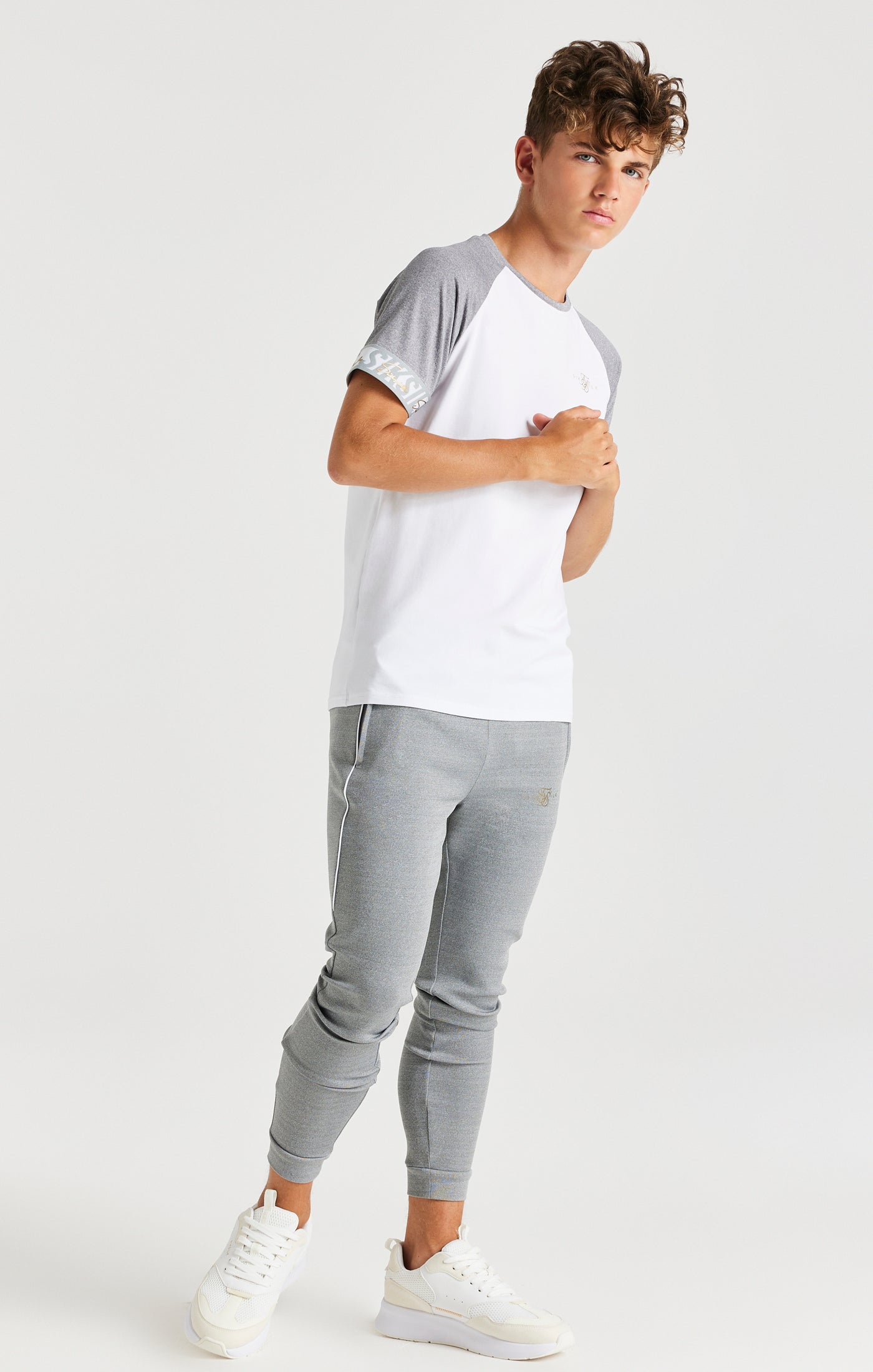 Load image into Gallery viewer, SikSilk Scope Signature Tape Tech Tee - White &amp; Grey Marl (3)