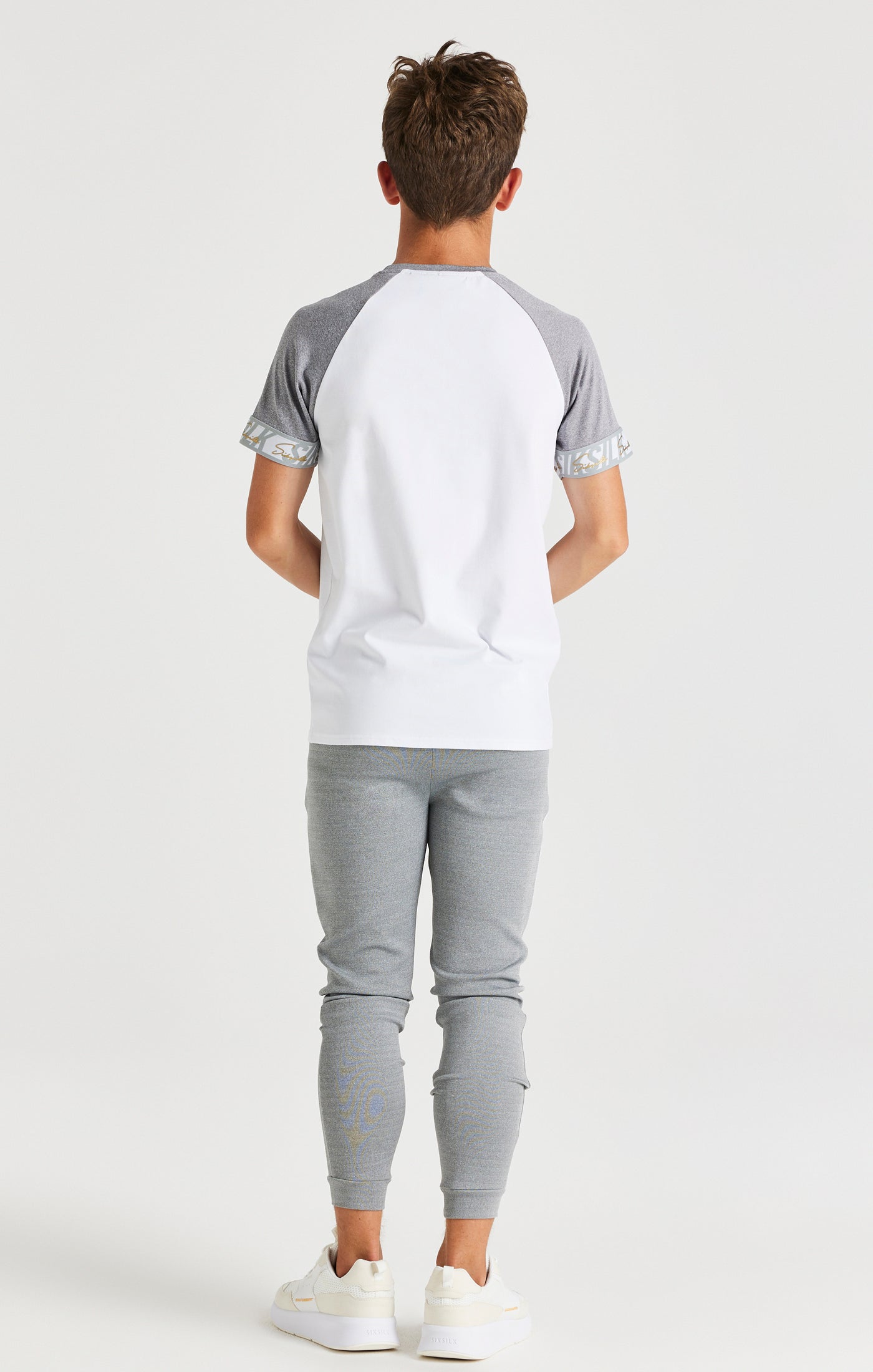 Load image into Gallery viewer, SikSilk Scope Signature Tape Tech Tee - White &amp; Grey Marl (4)