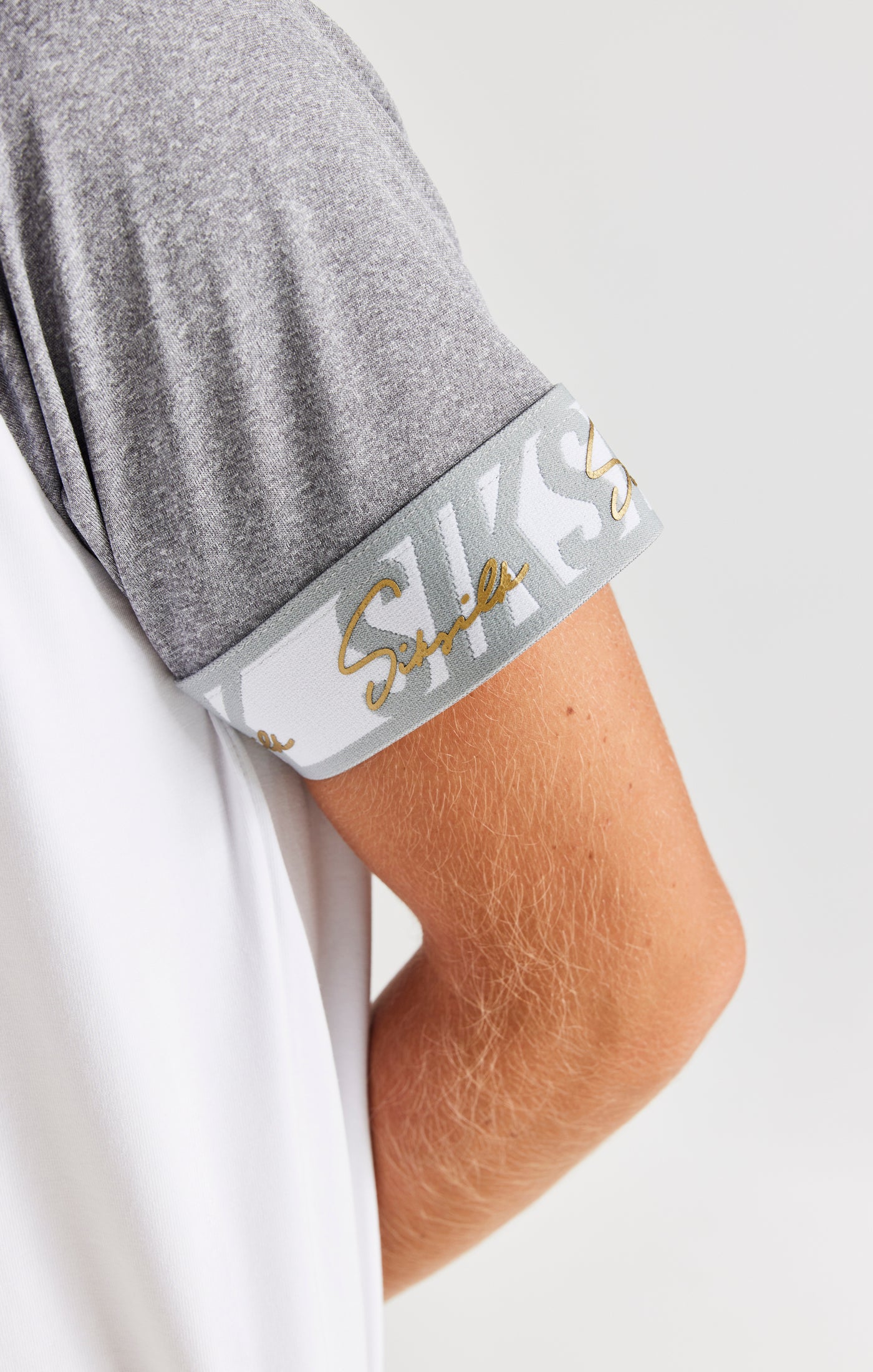 Load image into Gallery viewer, SikSilk Scope Signature Tape Tech Tee - White &amp; Grey Marl (6)