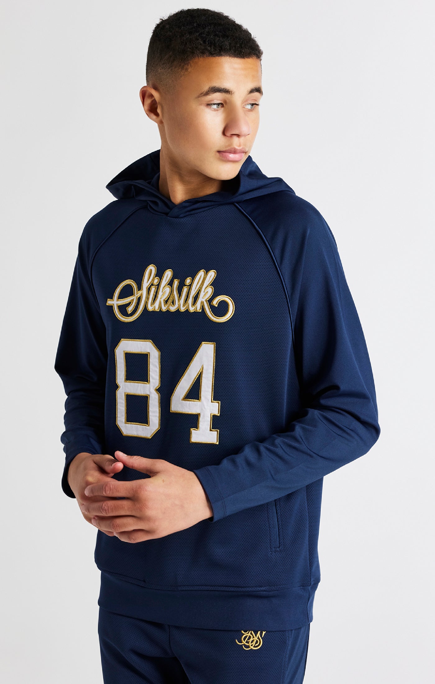 Load image into Gallery viewer, Boys Navy Retro Hoodie