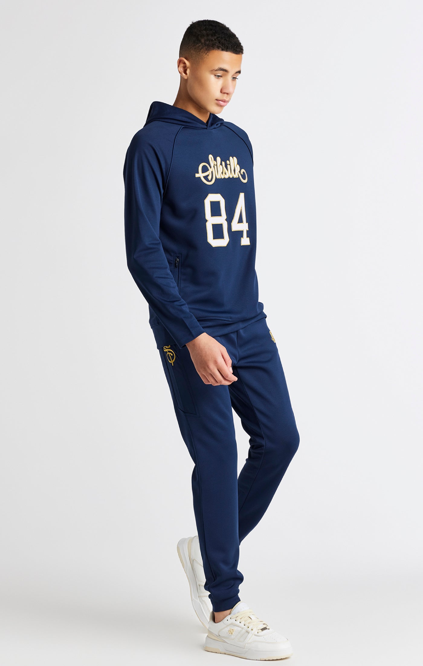 Load image into Gallery viewer, Boys Navy Retro Hoodie (2)