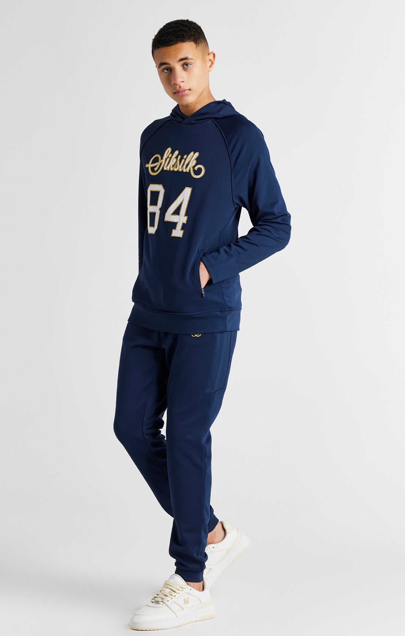 Load image into Gallery viewer, Boys Navy Retro Hoodie (3)