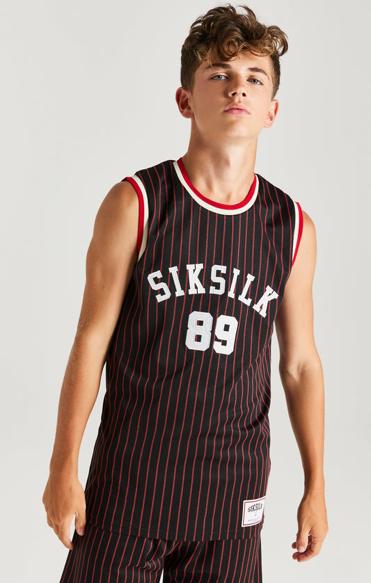 SikSilk Retro Classic Basketball Vest - Black
