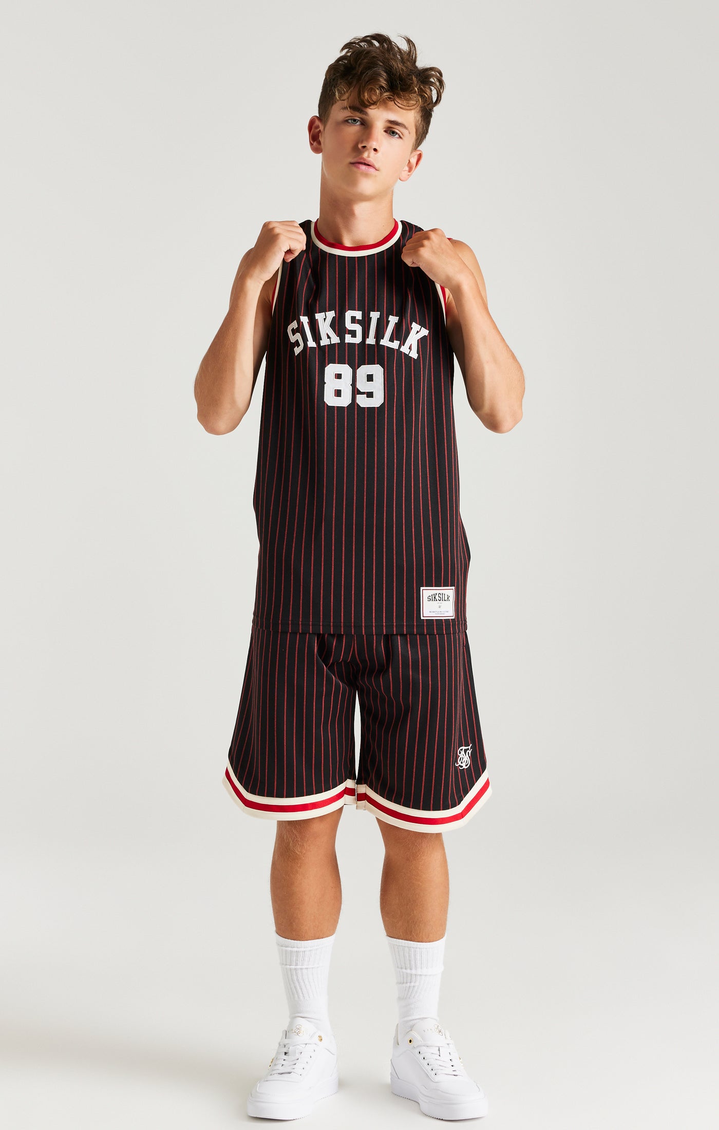 Load image into Gallery viewer, SikSilk Retro Classic Basketball Vest - Black (2)