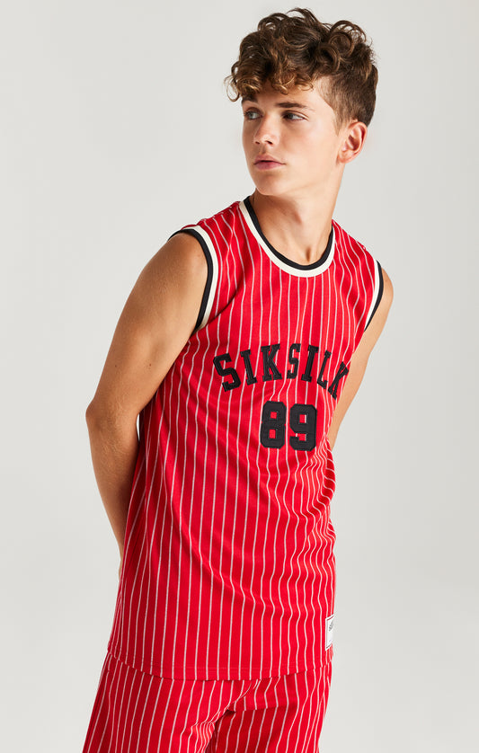 SikSilk Retro Classic Basketball Vest - Red