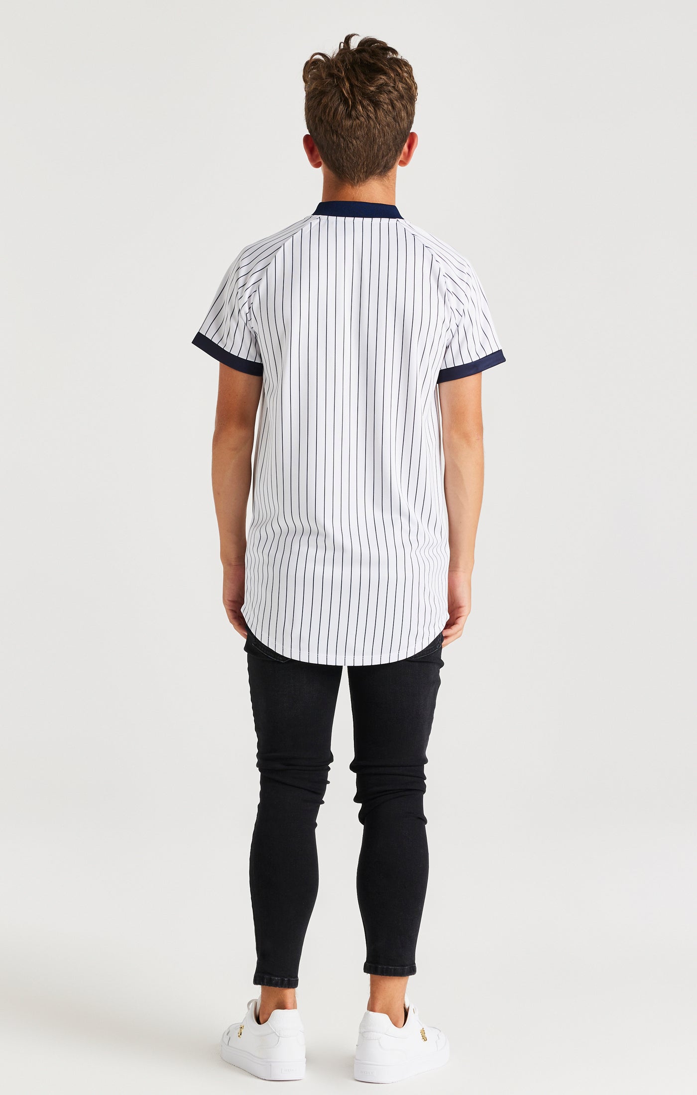 Load image into Gallery viewer, SikSilk Baseball Jersey - White &amp; Navy (4)
