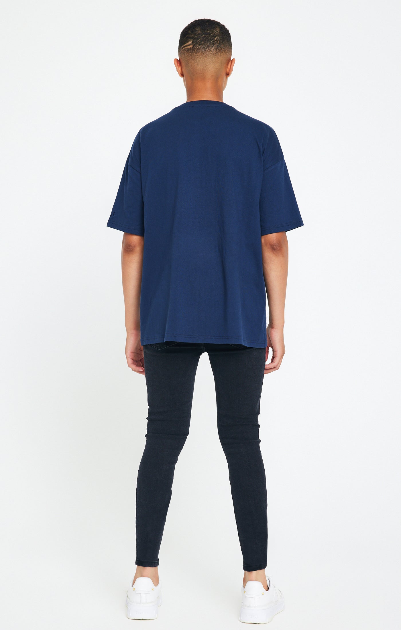 Load image into Gallery viewer, Messi X SikSilk Oversized Logo Tee - Navy (4)