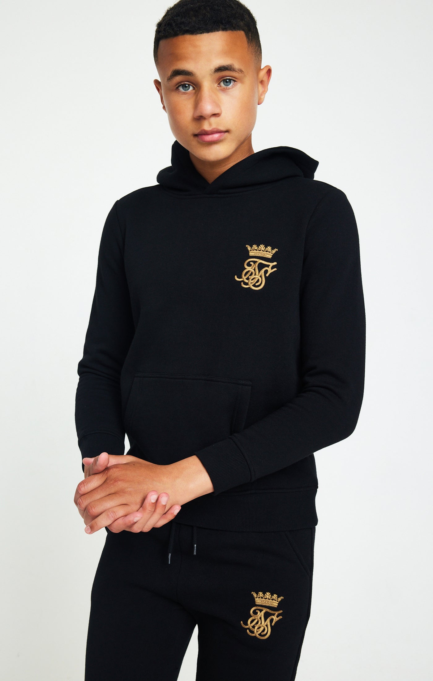 Load image into Gallery viewer, Boys Messi x SikSilk Black Embroidered Overhead Hoodie